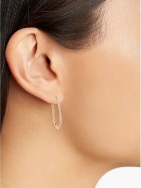 Nordstrom Gold Demi Fine Skinny Oval Hoop Earrings